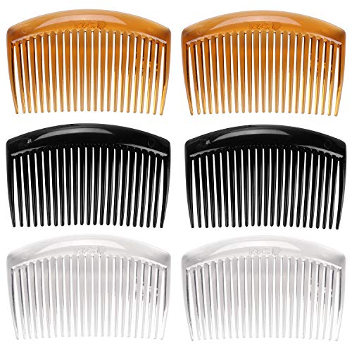 6 Pcs French Twist Comb Plastic Side Hair Combs with 23 Teeth Hair Comb Hair Clip Combs for Fine Hair Accessory for Women