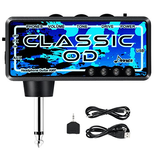 Donner Guitar Headphone AMP Classic OD Pocket FX Verb Rechargeable Mini Practice Amplifier