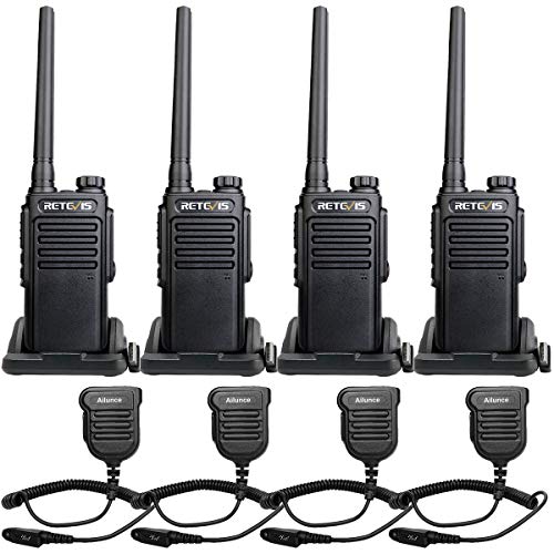 Retevis RT47 IP67 Waterproof Walkie Talkies, Long Range Two Way Radios for Adults, Rugged Rechargeable Portable 2 Way Radios with Speaker Mic Commercial Warehouse(4 Pack)