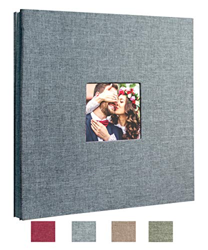 Beautyus Self Adhesive Stick Photo Album Magnetic Scrapbook DIY Anniversary Memory Book for Baby Wedding Family Albums Holds 3x5, 4x6, 5x7, 6x8, 8x10 Photos (Gray, M)