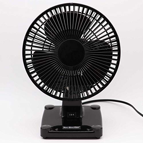 Energy Efficient Oval Oscillating Quiet & Cooling 2-Speed Desk Table Fan W/Adjustable Air Circulation(8” Desk Fan), Black-Total 360° Air Circulation Perfect for Home Office Dorm Travel Indoor Outdoor