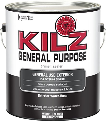 KILZ General Purpose Exterior Latex Primer/Sealer, White, 1 Gallon