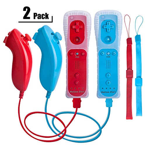 TechKen Wii Controller, Set of 2 Wii Remote with Nunchuck