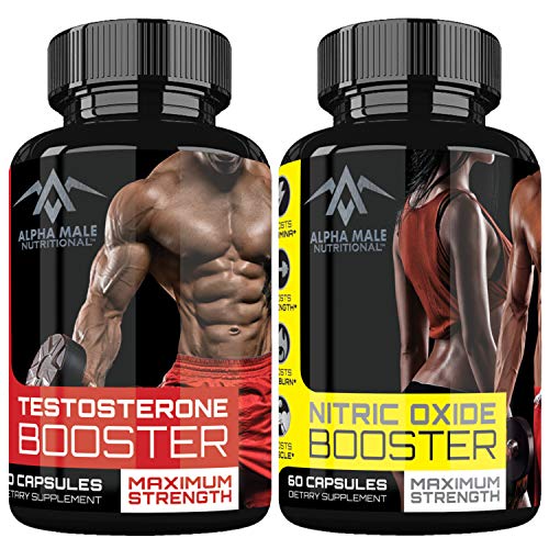 Alpha Male Combo Punch with Testosterone Booster & Nitric Oxide Booster - Stamina - Endurance - Strength - Fortifies Metabolism - Promotes Healthy Weight Loss, Fat Burning and Build More Muscle