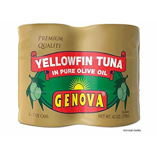 Genova Yellowfin Tuna in Pure Olive Oil, 7-Ounce (Pack of 6)