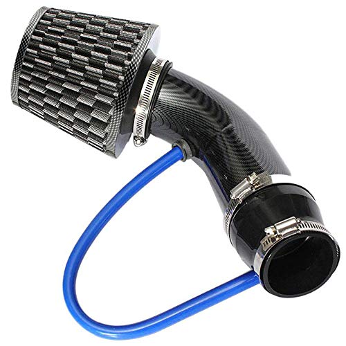 Partol 3' Universal Cold Air Intake Pipe Kit Aluminium Automotive Air Intake Air Filter Induction Flow Hose Pipe Kit - Black