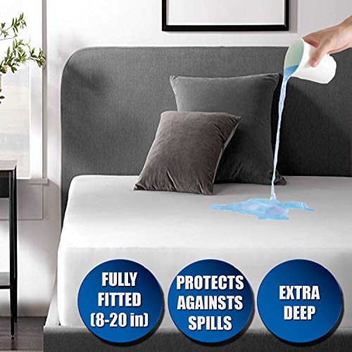 Niagara Sleep Solution Waterproof Mattress Pad Protector Cover Twin Deep Pocket 39x75 Breathable Noiseless 8-20Inches Bed Smooth Jersey Mattress Pad Cover Fully Ultra Thin