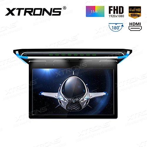 XTRONS 15.6 Inch Ultra-Thin FHD Digital TFT Screen 1080P Video Car Overhead Player Roof Mounted Monitor HDMI Port