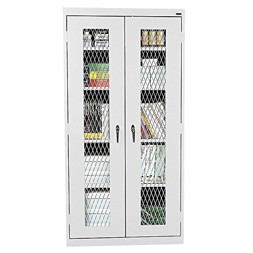 Sandusky Lee CA4M361872-05 Steel Expanded Metal Front Stationary Cabinet, 5 Adjustable Shelves, 180 lb. Load Capacity, 72' Height x 36' Width x 18' Depth, Dove Gray