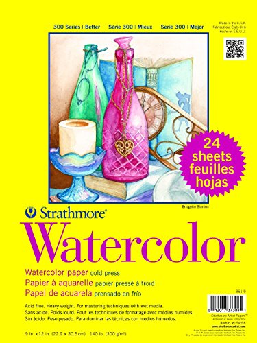 Strathmore Paper 300 Series Watercolor Class Pack, Cold Press, 1 Pack, Original Versio, 24 Sheets