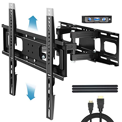 Everstone TV Wall Mount for Most 32'-65' TVs Heavy Duty Dual Arm Articulating Full Motion Tilt Swivel 14' Extension Bracket,LED,LCD,OLED&Plasma Flat Screen Curved TV,Up to VESA 400mm,Height Adjustable