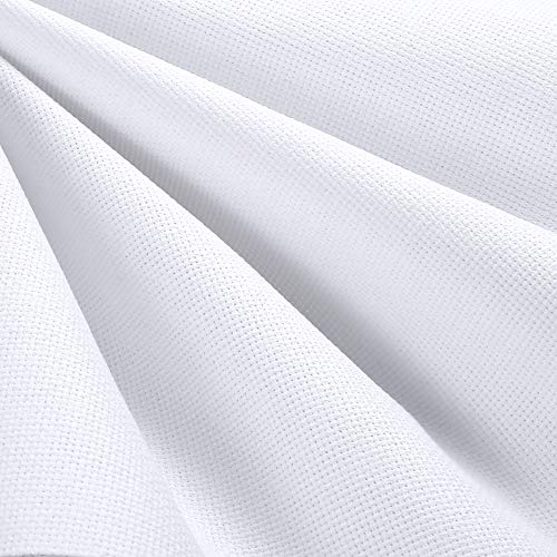 Caydo 59 by 31 Inch 14 Count Big Size Classic Reserve Aida Cloth White Cross Stitch Cloth Fabric