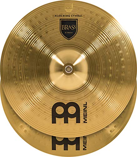 Meinl 16” Marching Cymbal Pair with Straps - Brass Alloy Traditional Finish - Made In Germany, 2-YEAR WARRANTY (MA-BR-16M)