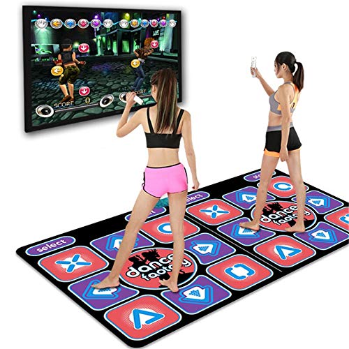 JFGUOYA Double Dance Mat, Dance Machine TV Interface Fitness 3D Running Blanket Yoga Game Machine Silicone Massage Learning Machine HD Quality Light for Children