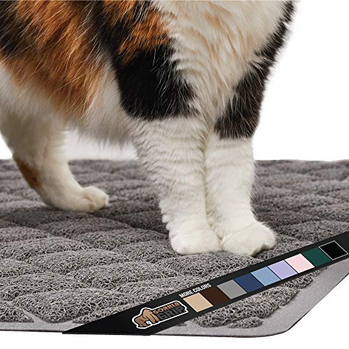 Gorilla Grip Original Premium Durable Cat Litter Mat, 35x23, XL Jumbo, No Phthalate, Water Resistant, Traps Litter from Box and Cats, Scatter Control, Soft on Kitty Paws, Easy Clean Cat Mat, Gray