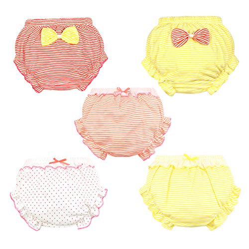 Baby Girls Diaper Cover Bloomers Infant Briefs Stretchy Ruffle Soft Cotton Underwear Panties for Toddler Girls 0-4T