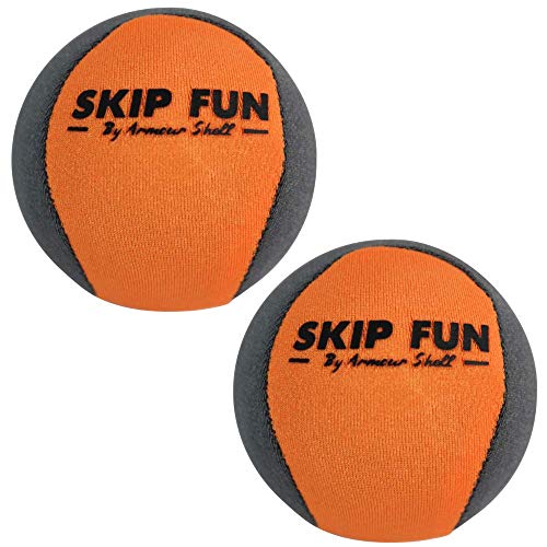 Water Balls Bounce On Water - Pool Ball & Beach Toys for Kids & Adults. Extreme Skipping Fun Games Everyone Will Love. Skip While Swimming & Keep Toddlers / Older Kids Having a Blast (Orange, 2 Pack)