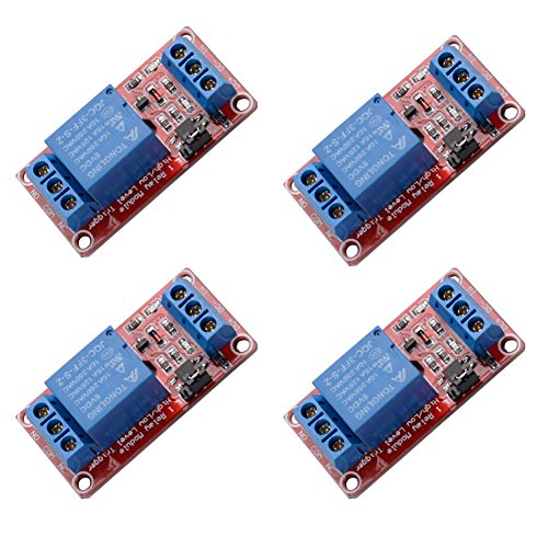 4 pcs DC 5V 1 Channel Relay Module Board Shield High/Low Level Trigger with Optocoupler