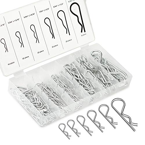 NEIKO 50457A Cotter Hairpin Assortment Kit | Zinc Plated Steel Clips | for Use On Hitch Pin Lock Systems |, 150 Piece, Silver