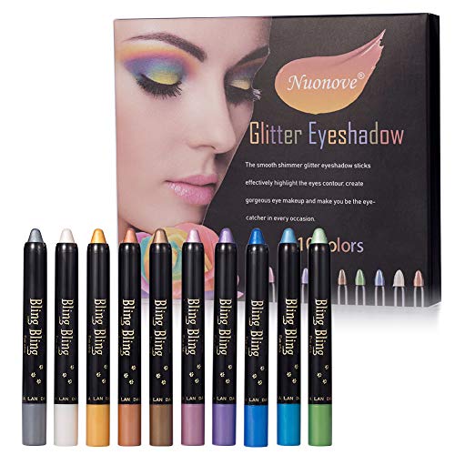 Eyeshadow Stick, Waterproof Eyeshadow, Eyeshadow Glitter, Eyeshadow Pencil, Ultra Pigmented Makeup Eye Shadow Powder Long Lasting Eye Shadow Pen Set 10 Colors