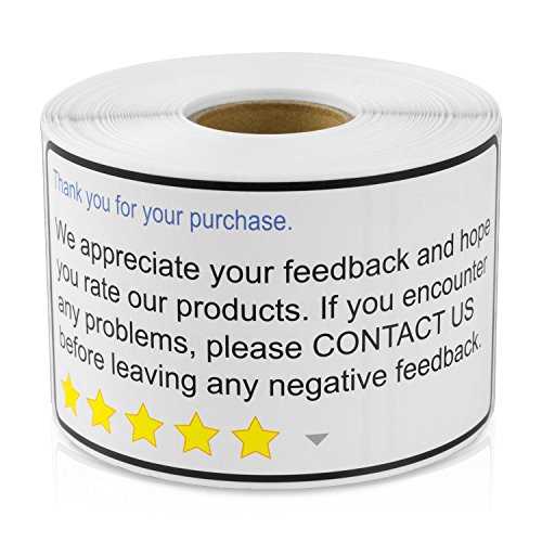 Thank You for Your Purchase 2'x 4' Amazon Walmart Ebay Thank You for Your Purchase Positive Negative Feedback  (300 Labels per Roll / 1 Roll)