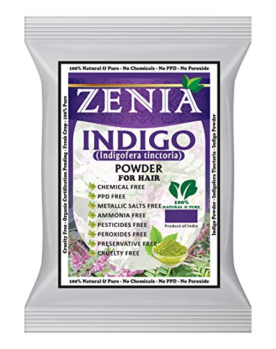 Zenia Indigo Powder (Indigofera Tinctoria) Hair/Beard Dye Color 200 grams