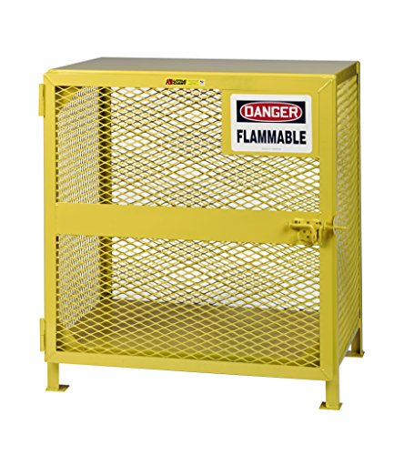 Little Giant GSU-24D-40H Yellow Steel Upright Gas Cylinder Storage Unit Locker, 40' Overall Height, 38' Overall Width, 26' Overall Depth