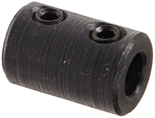 Climax Part RC-025 Mild Steel, Black Oxide Plating Rigid Coupling, 1/4 inch bore, 1/2 inch OD, 3/4 inch Length, 10-32 x 1/8 Set Screw