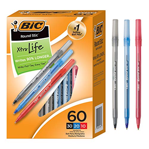 BIC Ballpoint Pen, Assorted Colors, 60 Pack