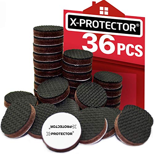 X-Protector Grippers Premium 36 pcs 1 Best Non Slip Pads Rubber Feet-Furniture Floor Protectors for Keep in Place Furniture & Furniture Stoppers, Black