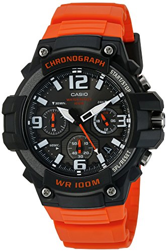 Casio Men's Sports Stainless Steel Quartz Watch with Resin Strap, Orange, 25 (Model: MCW100H-4AV)