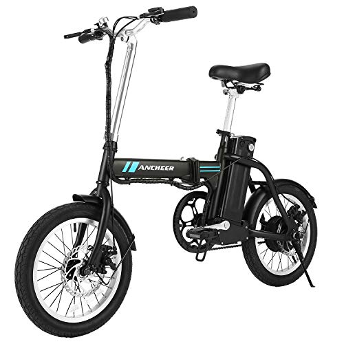 ANCHEER Folding Electric Commuter Bike, 16'' City Ebike with 8Ah Removable Lithium-Ion Battery Electric Bicycles