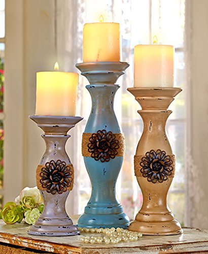 Set of 3 Vintage Inspired Candleholder Set by GetSet2Save