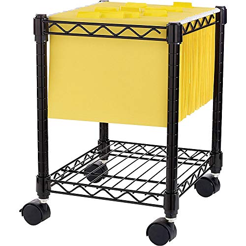 Lorell Compact Mobile Cart, 15-1/2 by 14 by 19-1/2-Inch, Black