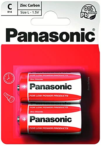 Panasonic Zinc Carbon Batteries, C Size