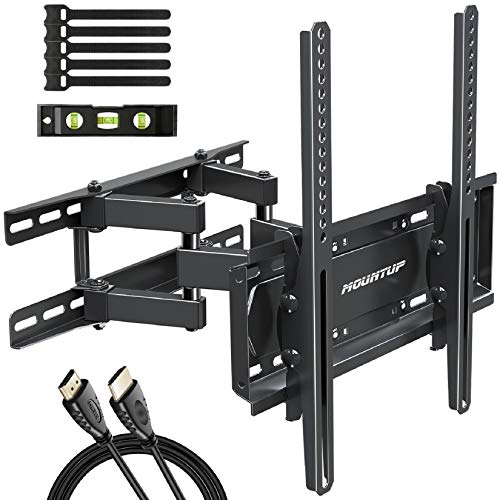 MOUNTUP TV Wall Mounts - Full Motion TV Wall Mount for 26-55 Inch Flat Screens and Curved TVs up to 88 LBS, Wall Mount TV Bracket with Dual Swivel Articulating Arms, Max VESA 400x400mm MU0010