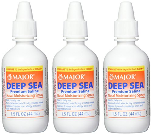 Major Pharmaceuticals Deep Sea Generic for Ocean Nasal Moisturizing Spray 1.5 Fl Oz, Pack of 3