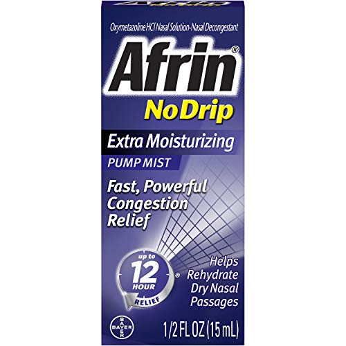 Afrin No Drip 12 Hour Pump Mist, Extra Moisturizing.5-Ounce Pumps (Pack of 3)
