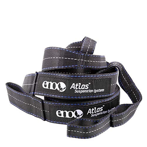 ENO, Eagles Nest Outfitters Atlas Hammock Straps, Suspension System with Storage Bag, 400 LB Capacity, 9' x 1.5/.75', Black/Royal