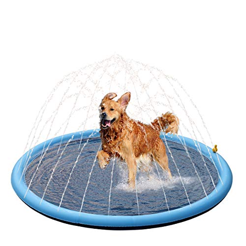 Pet Soft Splash Sprinkler Pad - Thickened Dog Splash Sprinkler Pad for Puppies Kids Durable Pet Swimming Bathtub Pool, Summer Fun Water Toys for Kids and Dogs