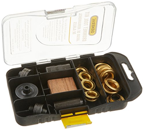 General Tools 81264 Multi Grommet Tool Kit, 3/8' and 1/2' Rustproof, Solid Brass Grommets