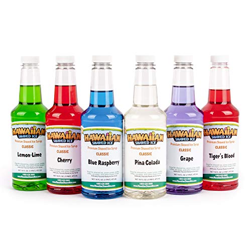 Hawaiian Shaved Ice Syrup 6 Pack, Pints