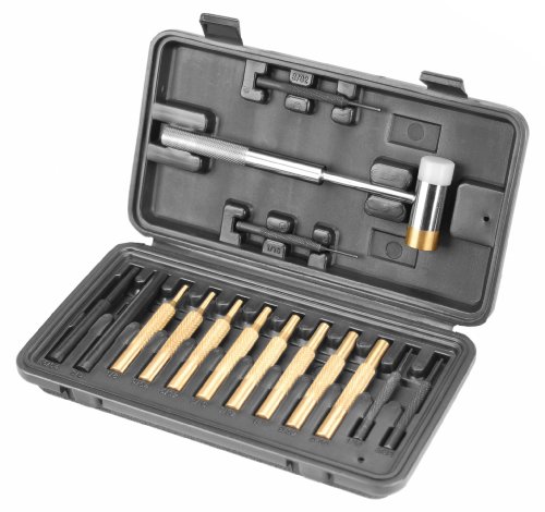Wheeler Engineering Hammer and Punch Set with Brass, Steel, Plastic Punches, Brass/Polymer Hammer and Storage Case for Gunsmithing Maintenance