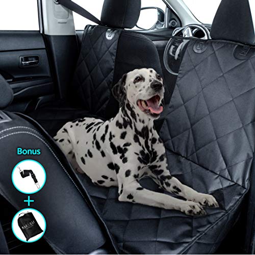 Kululu Dog Car Seat Cover for Back Seat - The Only Pet Seat Cover and Cargo Liner with Mesh Window for Stress Free Travel so You can See Each Other - Backseat Hammock Cover Potector-Standard Size