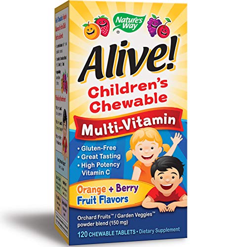 Nature's Way Alive! Children's Premium Chewable Multivitamin, Gluten Free, 120 Chewable Tablets