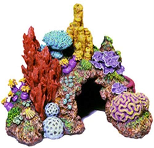 Exotic Environments Caribbean Living Reef Aquarium Ornament, Small , 7-1/2-Inch by 5-1/2-Inch by 5-1/2-Inch