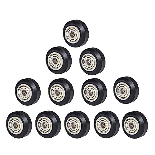 [12 pcs/Pack] SIMAX3D POM Big Pulley Wheels, Plastic Linear Bearing Pulley Passive Round Wheel Roller Compatible for Creality Ender 3, Ender 5, CR-10 and CR-10 S Series 3D Printer