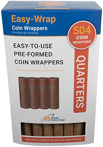 Royal Sovereign Preformed 'Quarters' Coin Roll Wrappers (FSW-504Q), Original Version