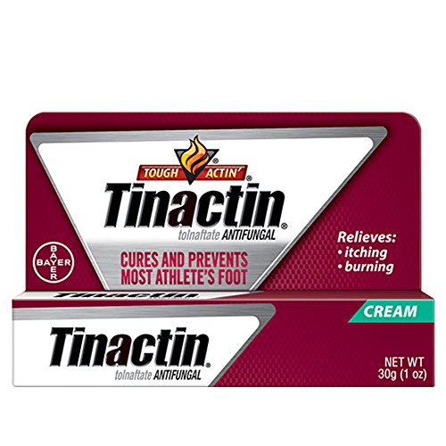 Tinactin Athlete's Foot Cream, Tolnaftate 1%, Antifungal, AF Treatment, Proven Clinically Effective on Most Athlete’s Foot and Ringworm, Cream, 1 Ounce, 30 Grams, Tube