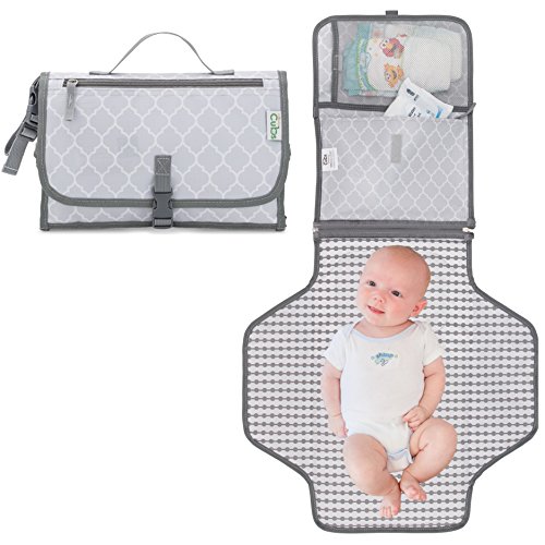 Baby Portable Changing Pad, Diaper Bag, Travel Mat Station Grey Large